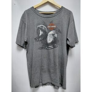 Harley-Davidson Graphic Print T-Shirt Gray Jersey Size Large